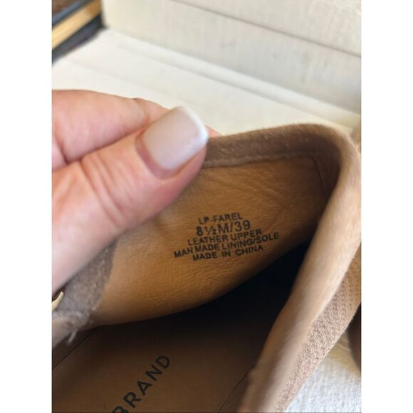 Lucky Brand LP-Farel Women’s Ankle Boots 8.5M Taupe Suede Block Heel Booties Zip - Picture 2 of 8
